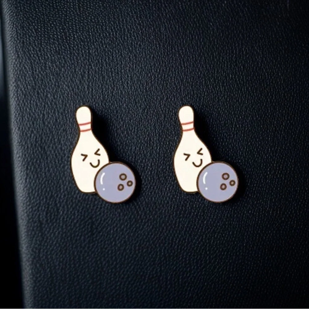Strike a Pose with Bowling Studs Earrings! 🎳 NWT Sported Studs